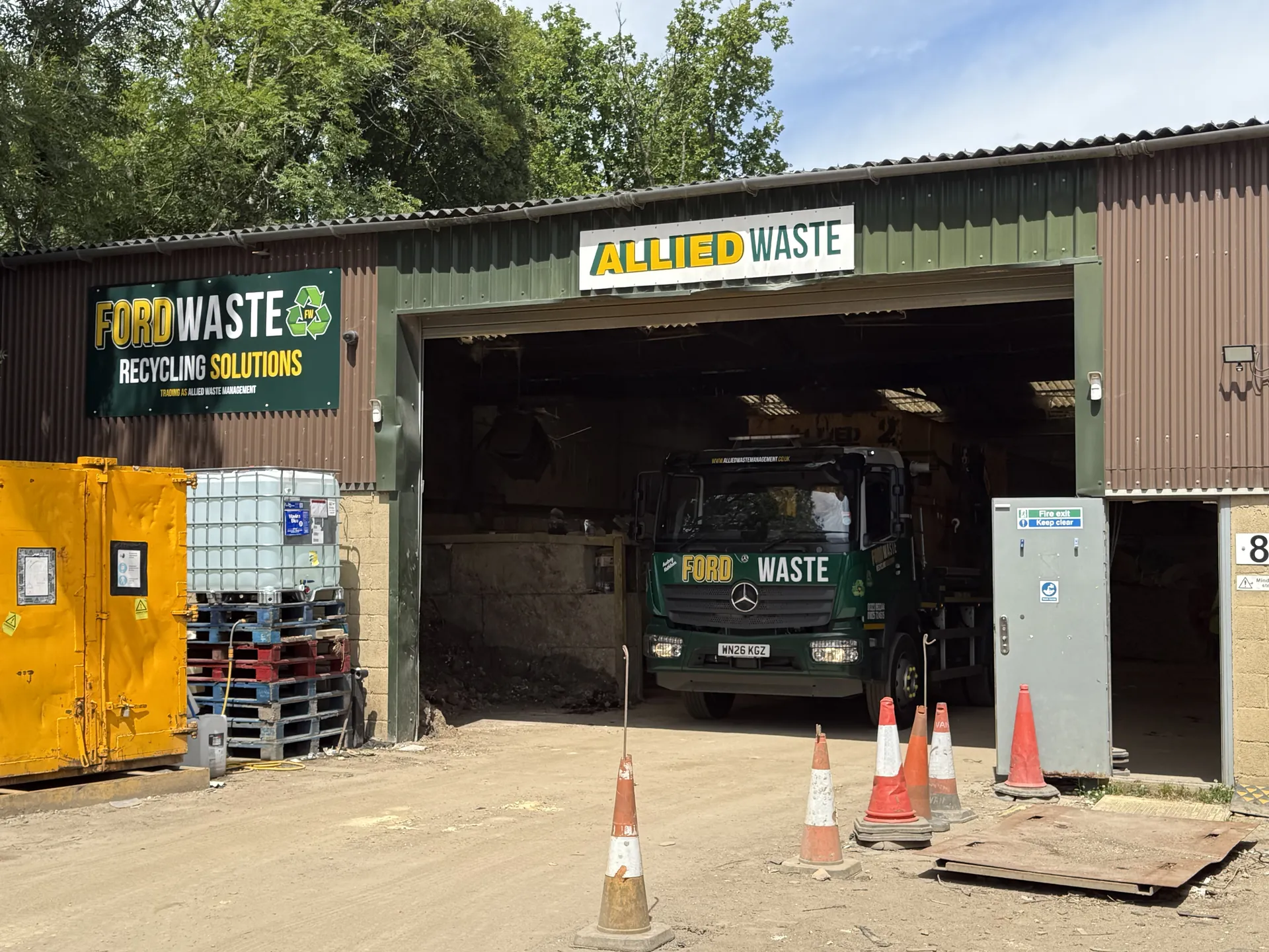 The licensed Ford Waste transfer station at Squires Farm — carriers tip general and asbestos waste